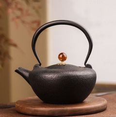 1.2L 鉄瓶 提梁壺 南部鉄器 老鉄瓶 急須 対応 鉄やかん 鉄分補給 伝統工芸品 茶こし付き ガス火対応 IH対応