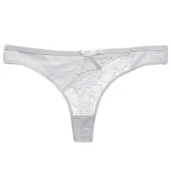 Tバック レディース 綿95% リボン 透ける レース アンシメトリー セクシー ストレッチ おしゃれ コットン パンティ 下着 黒 白 緑 水色 M L XL rt-017