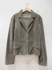 UNITED COLORS OF BENETTON ユナイテッドカラーズオブベネトン コーデュロイ テーラード ジャケット 無地 ブラウン系 42サイズ