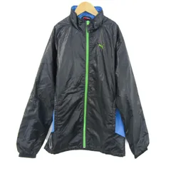 プーマ ナイロンジャケット スポーツ アウトドア アウター キッズ 男の子用 160サイズ ブラック/ブルー PUMA 【中古】