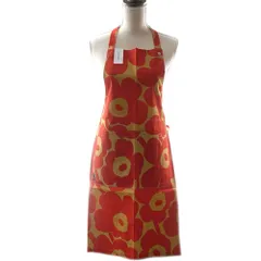 マリメッコ エプロン ウニッコ柄 花柄 レディース コットン ブラウン×レッド ウニッコ PIENI UNIKKO marimekko 072958 234のサムネイル