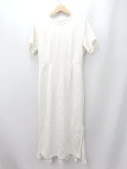 ◇ Θ ルエレ シンプル系 半袖 ロング丈 ワンピース サイズXL ホワイト系 レディース E  【1507280000090】