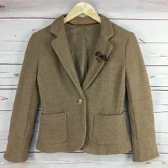 ユナイテッド アローズ★ウール100％/シングルジャケット【38/レディースM/茶】GREEN LABEL RELAXING◆M18-04