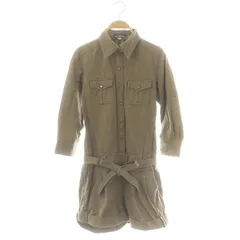 バーバリーブルーレーベル BURBERRY BLUE LABEL 七分袖 オールインワン コットン ベルト付き 38 S カーキ 緑 グリーン /YQ ■OSのサムネイル