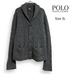 R2530/ POLO RALPH LAUREN ポロ ラルフローレン 厚手 ラムウール ケーブルニット カーディガン 3L