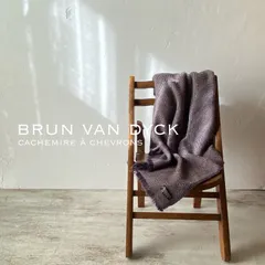 手織り 訳あり カシミヤ 大判ストール ヘリンボーン織り パープル グレー系 ブラン ヴァン ディック