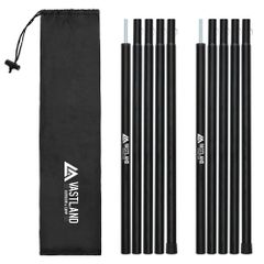 テントポール タープポール スチール 2本セット ブラック 最長174cm 直径16mm 収納袋付き VASTLAND（ヴァストランド）