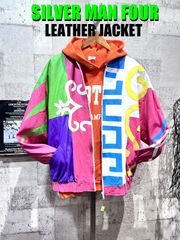 80'S レディース SILVERMAN FURS ポップな レザージャケット M レザーブルゾン 80年代 ヴィンテージ