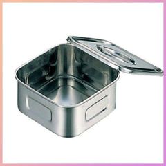 ☆人気商品☆UK 18-8 浅型角 キッチンポット 8cm