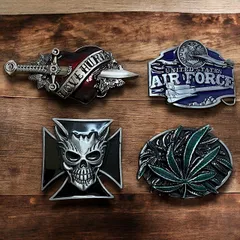 バックル ハート エアフォース マリファナ 大麻 クロス スカル ドクロ EU ベルト 古着 ビンテージ アンティーク 無骨 ヤンキー ビッグ サイズ デカ 大 80s 90s 00s USA シルバー ゴールド 金 EU  p20/