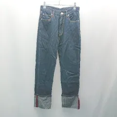 ◇ BONLECILL ロールアップ 無地 ストレート デニムパンツ サイズM ブルー レディース E 【1310300043560】のサムネイル