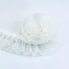 トカリリ レース 手芸用品 DIY 衣装 パーティー装飾 ウェディング クラフト 飾り 素材 ハンドメイド用(白 #2,  4ｍ)