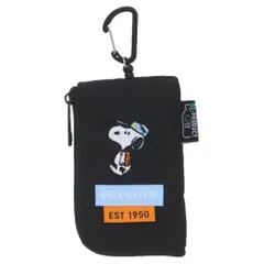 【メール便】スヌーピー 定期入れ RE-PET キー＆パスポーチ リール付き BK ピーナッツ マリモクラフト パスケース 鍵ケース 小銭入れ ICカードケース キャラクター グッズ 