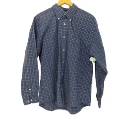 トミーヒルフィガー TOMMY HILFIGER 90S フロントポケット ロゴ刺繍 チェック柄 DB L/S シャツ メンズ import：L 