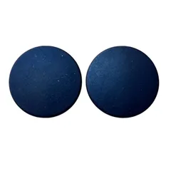 処分品　円形ピアス　大きい　プレーンマット 円盤型 平たい スタッズピアス ネイビー　紺
