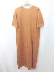 ◇ ⊂ アーバンリサーチ 裾スリット シンプル 半袖 ロング ワンピース サイズフリー ブラウン系 レディース E  【1507160026752】