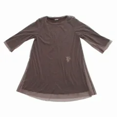 アルベロベロ Alberobello ブタ ぶたさん チュール  フレア ワンピース  7分袖 ブラウン レディース 【中古】