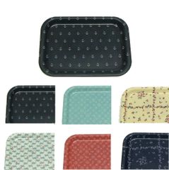 日本製ファブリック トレイS/新生活/キッチン雑貨【生地使用トレイ】【コットン生地挟みトレイ】国内製造/花柄トレイ/イカリ柄/アンカー柄/マリン柄/ねこ柄トレイ