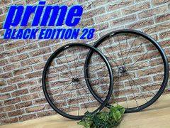テルスポ イチ推し!! 良品!! prime BLACK EDITION 28 CARBON 700c RIM プライム ブラックエディション28 カーボン前後ホイール クリンチャー チューブレスレディ ロード クロス M-1272
