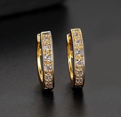 【在庫限り】　ジルコニア　フープ　ゴールド　ピアス