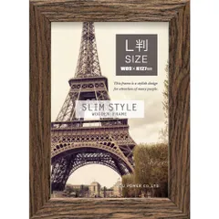 フォトフレーム スリムスタイル 木製フレーム「サービスサイズ（ウォールナット ブラウン）」 ゆうパケット /インテリア 立てかけ 記念 写真 飾り ギフト プレゼント 出産祝い 結婚祝い 写真立て 飾る かわいい Sサイズ おしゃれ 壁掛け 絵