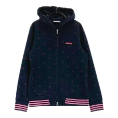 サイズ：M ADIDAS GOLF アディダスゴルフ N65961 フード付 長袖ジップパーカー 総柄 ネイビー系 [240101448056] ゴルフウェア レディース ストスト