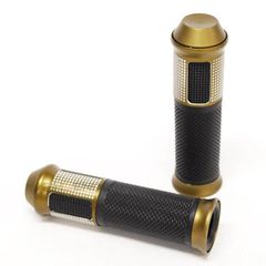 CL3114BR バイク ハンドル グリップ ブラウン Φ22.2 ラバー アルミ カラー アルマイト バイク オートバイ ATV カスタム 汎用