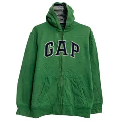 GAP ロゴスウェット パーカー XL キッズ 150～ グリーン ギャップ ジップアップ カンガルーポケット 古着卸 アメリカ仕入 a612-5623