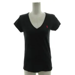 ポロ ラルフローレン POLO RALPH LAUREN Ｔシャツ Vネック ポニー刺繍 半袖 コットン ブラック 黒 レッド 赤 S