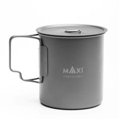 MAXI 　正規代理店　アウトドア　軽量化　チタンカップ　450ml（蓋付き）C-450-C