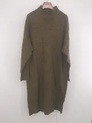◇ rectangle レクタングル カジュアル ハイネック 長袖 膝下丈 ニットワンピース サイズF ブラウン系 レディース P  【1307040004524】