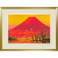 幻想絵画、空飛ぶ画家糸川裕志の富士山曼荼羅図富嶽三十六景の画帳