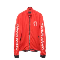 CHROME HEARTS (クロムハーツ) Track Jacket トラックジャケット レザー切り替え 袖ジップ メッシュジャケット レッドのサムネイル