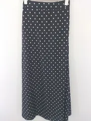 ◇ fifth フィフス ドット 水玉 ロング フレア スカート ブラック ホワイト レディース  【中古】 【1204180002703】