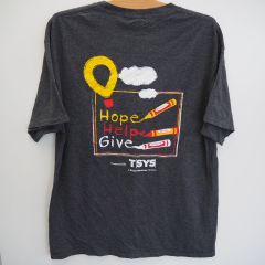 (アメリカ古着) ”Hope,Help,Give children's hospital” バックプリントTシャツ L