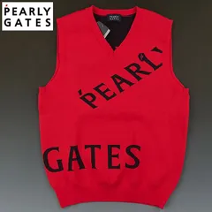 【サイズ：2・Ｌ・新品】パーリーゲイツ 吸汗速乾 Vネック ニット ベスト 赤 055-2173308