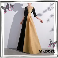 【新品】【ブラック＆ゴールドのクールな華やかさが人目を惹くシャイニーなロングドレス✧*】ドレス イブニングドレス 結婚式 演奏会 お呼ばれ 発表会 舞台衣装 パーティードレス キャバドレス オケージョン エレガント 高級感 個性的 ブラック ゴールド XL