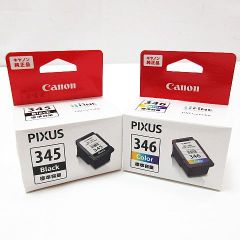 未使用 純正品 Canon キャノン PIXUS ピクサス ファインカートリッジ BC-345 ブラック BC-346 カラー 使用期限2026年2月 プリンターD133A