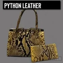 ２点セット パイソン レザー 蛇革 ハンドバッグ 長財布 希少 バッグ KT80‐G‐0000