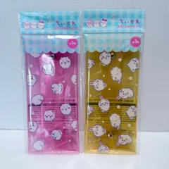 キャンドゥ ちいかわ ボタン付きロングクリアケース 2個セット イエロー ピンク