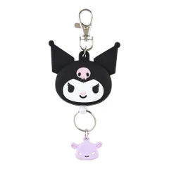 【特価セール】クロミ キーマスコット フェイス形リールキーホルダー クロミちゃん kuromi 13.5×6.1×1.8cm サンリオ(SANRIO) キャラクター 168858
