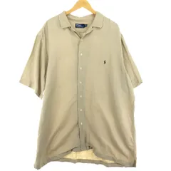 古着 ラルフローレン Ralph Lauren POLO by Ralph Lauren 半袖 オープンカラー リネン×シルクシャツ メンズXXL/eaa444769