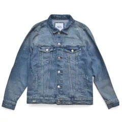 ZARA ザラ dバックプリント デニムジャケット Gジャン リラックスフィット サイズL インディゴ メンズ