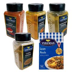 カレー スパイス 基本セットB パウダー 各100g クミン・ターメリック・コリアンダー・チリ・ガラムマサラ