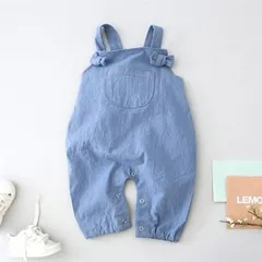 韓国子供服 LEMONADE サロペットオーバーオール ベビー服 赤ちゃん スナップボタン キッズ ボトムス ブルー