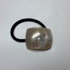 ヘアゴム　ホワイト　薄ピンク