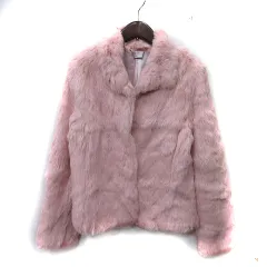 ジャイロ JAYRO ステンカラージャケット ラビットファー 毛皮 総裏地 M ピンク /YIのサムネイル