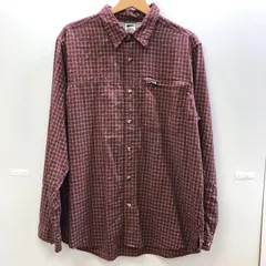 THE NORTHFACE/ザノースフェイス 長袖シャツ ボタンダウン ジップポケット ギンガムチェック アウトドアシャツ メンズ L/G レッドブラウン