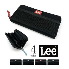 全4色】 Lee リー 軽量ナイロン 刺繍ロゴ ラウンドファスナー 長財布 ロングウォレット