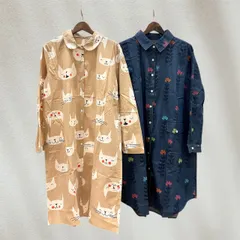 丸襟総柄シャツワンピース(NL-1648)